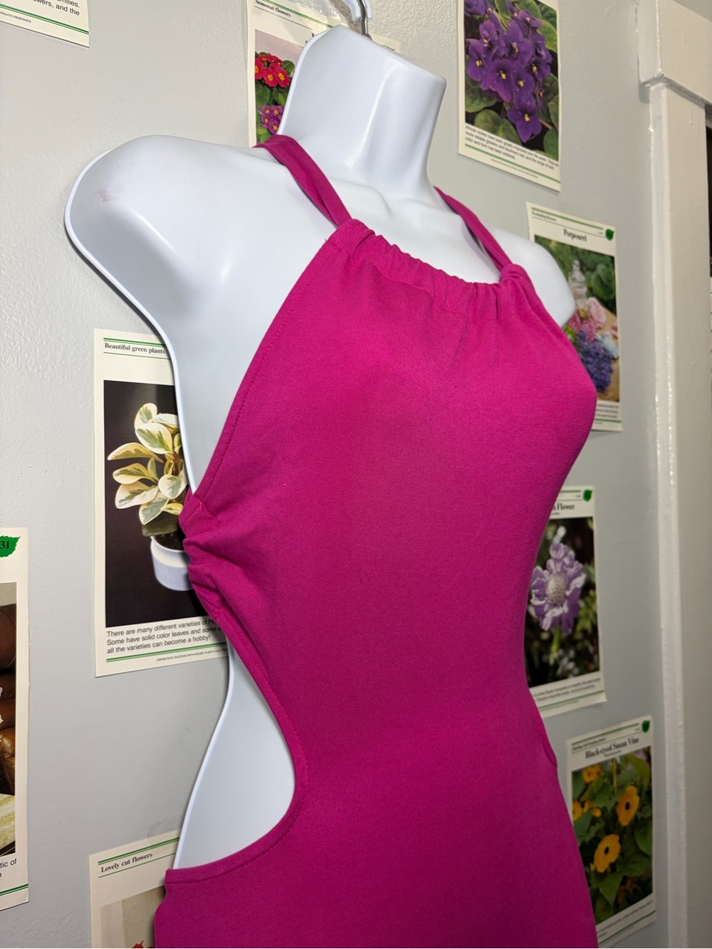 Lulus athletica Fuchsia Halter Cutout Maxi Dress - Picture 3 of 5